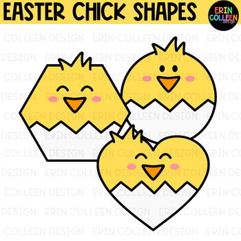 Chick Egg Shapes Clipart - Easter Clipart by Erin Colleen Design
