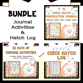 Preview of Chick Hatch Journal Activities and Log Bundle Chicken Life Cycle