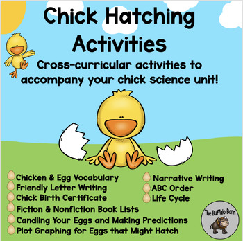 Preview of Hatching Chicks Unit Activities- Chicken Life Cycle, Candling, Writing, Graphing