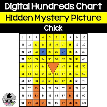 Preview of Digital Chick Hundreds Chart Hidden Mystery Picture Math PPT or Slides™
