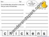 Chick Making Words and "ick" Word Family Activities