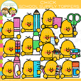 Chick School Supply Toppers Clip Art