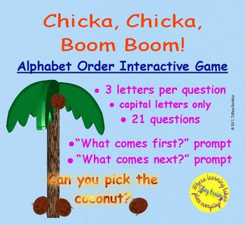 Preview of Chicka, Chicka, Boom, Boom (Bill Martin) Interactive Alphabet Order Game