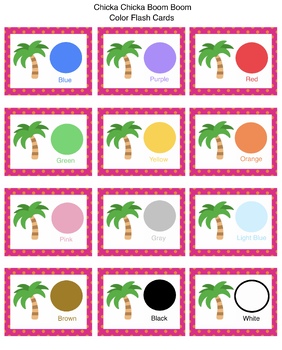 Preview of Chicka Chicka Boom Boom Color Flash Cards