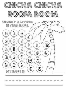 Preview of Chicka Chicka Boom Boom Literacy and Math Activity