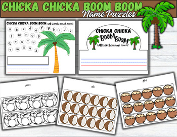 Preview of Chicka Chicka Boom Boom Name Puzzles | Hat | Crown | Craftivity