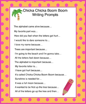 Preview of Chicka Chicka Boom Boom Writing Prompts