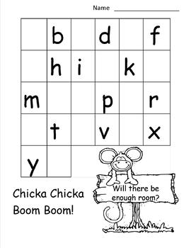 Preview of Chicka Chicka Boom Boom lowercase fill in the blank