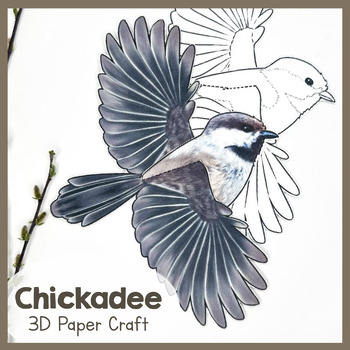 Preview of Chickadee | 3D Paper Bird| Printable Animal Craft | Chickadees