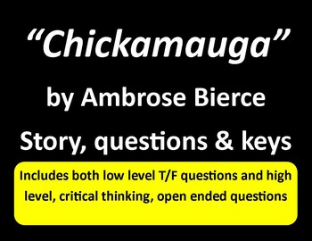 Preview of Chickamauga by Ambrose Bierce:  Story, Questions & keys