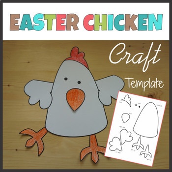 Preview of Chicken Craft - Template Cut and Paste - Easter
