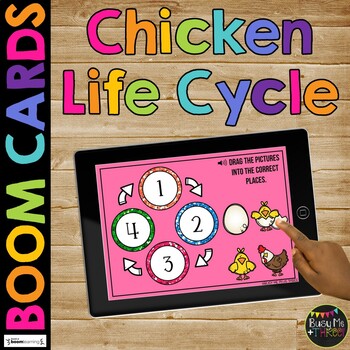 Preview of Chicken Life Cycle BOOM CARDS™ Science Digital Learning Activity | Chicks