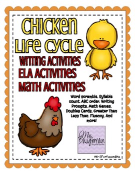Preview of Chicken Life Cycle ELA, Math, Writing Activities