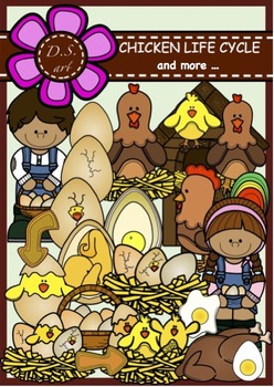 Preview of Chicken Life Cycle and more... Digital Clipart (color and black&white)