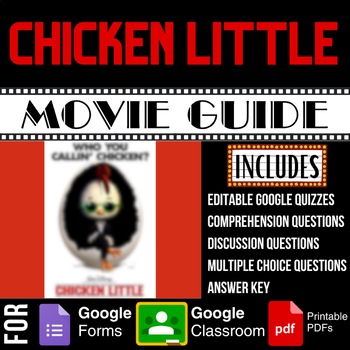 Preview of Chicken Little (2005) Movie Guide Discussion Questions Google Forms Quiz