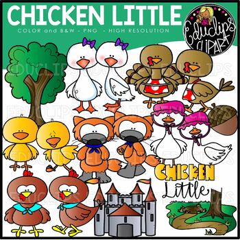 Preview of Chicken Little Clip Art Set {Educlips Clipart}