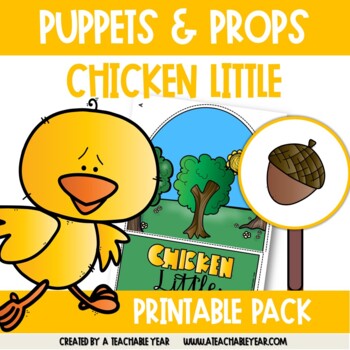 Preview of Chicken Little Puppets and Props | Great for ESL Classes