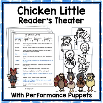 Preview of Chicken Little Reader's Theater and Puppet Fun