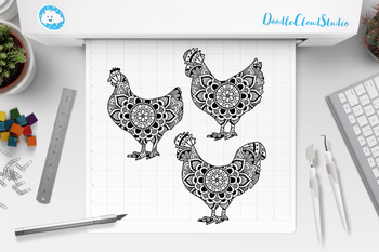 Download Chicken Mandala SVG Cut Files, Animal Mandala SVG, Chicken ...