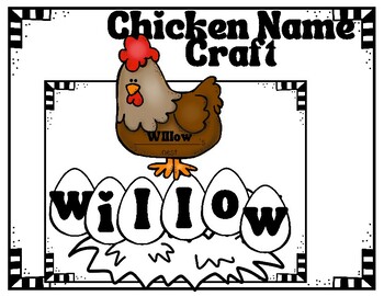 Preview of Chicken Name Craft for Farm Theme for Preschool and Kindergarten