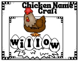 Chicken Name Craft for Farm Theme for Preschool and Kindergarten