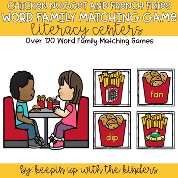 Chicken Nugget and French Fries Word Family Matching Game