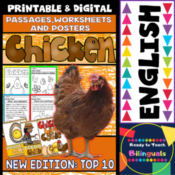 Preview of Chicken ( Ready to Print Easy Readings and Worksheets) with Google Slides