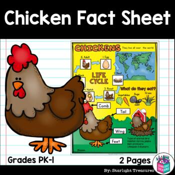Preview of Chickens Fact Sheet for Early Readers - Animal Study