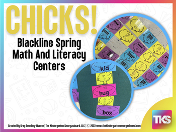 Preview of Chicks! Easter Blackline Math and Literacy Centers