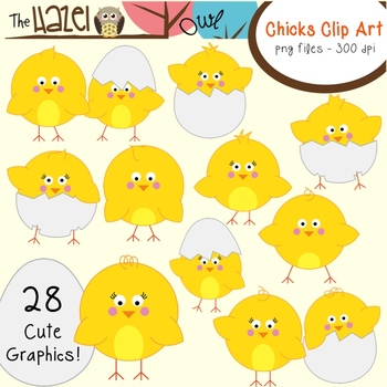 Spring/Easter Chicks & Eggs Set: Clip Art Graphics for Teachers | TPT