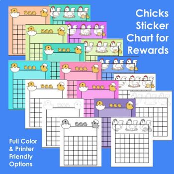 Preview of Chicks and Hens Incentive Sticker Chart Reward Chart