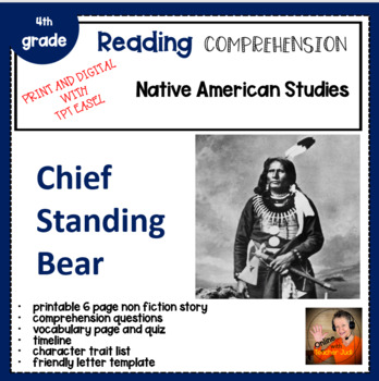 Preview of Chief Standing Bear - Indigenous Figures - Reading Comprehension