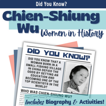 Preview of Chien-Shiun Wu Informational Texts for Middle School Women in History