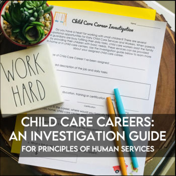 Preview of Child Care Careers - An Investigation Guide