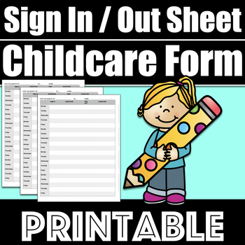 Preview of Child Care Form - Daily Sign In Sheet