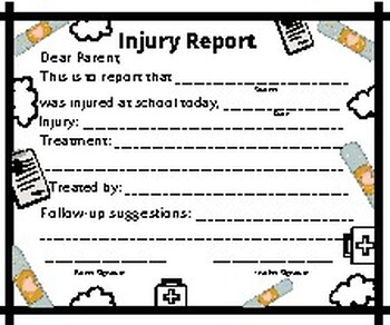 Preview of Child Care Injury Report (DHS regulation)