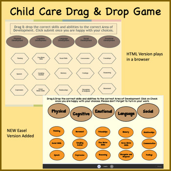 Preview of Child Care Interactive Drag & Drop Game for 11th-12th Graders