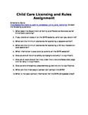 Child Care Licensing and Rules Assignment