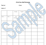 Child Care Preschool Staff Schedule Chart
