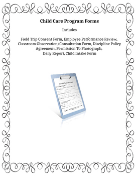 Preview of Child Care Program Forms