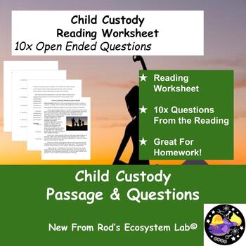 Child Custody Reading Worksheet **Editable** by Rod's Ecosystem Lab