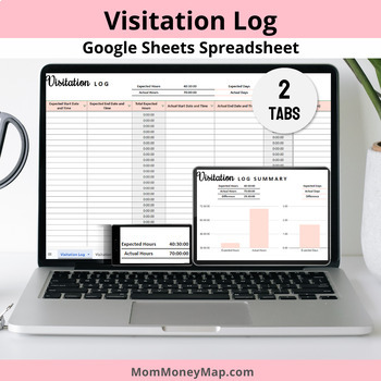 Preview of Child Custody Visitation Log Google Sheets Spreadsheet