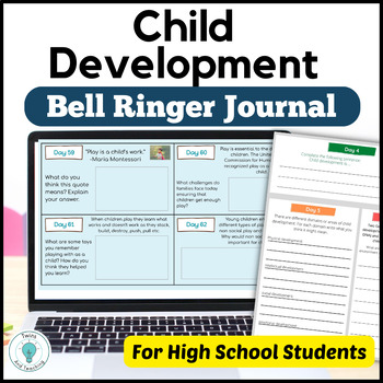 Preview of Child Development High School Bell Ringer Journal Family and Consumer Science