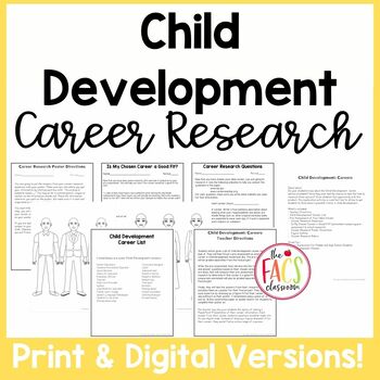 Preview of Life Skills Child Development Career Research | Child Development | FCS