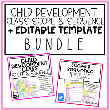 Preview of Child Development Class Scope & Sequence + Editable Template | BUNDLE