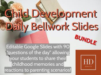 Preview of Child Development Daily Bellwork Digital Journal via Google Slides - Semester