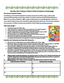 Preview of Child Development: Ethics/Genetics Testing Informational Article Analysis