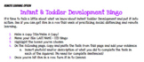 Child Development/ Infant & Toddler Development Bingo