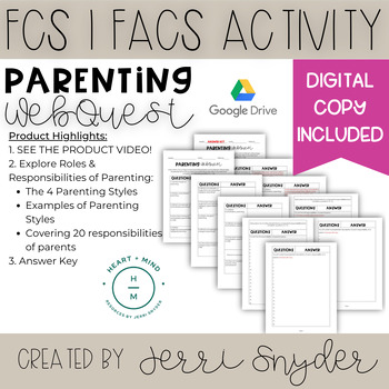 Preview of Child Development Parenting WebQuest FACS | FCS