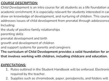 Preview of Child Development- Syllabus